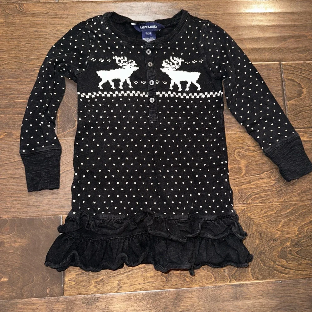 Ralph Lauren Holiday Knit Sweater Dress Toddler Girl Size 3T
